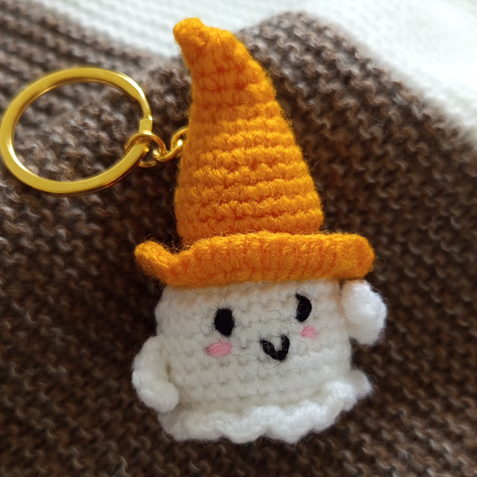 Spooky Ghost Crochet Keychain