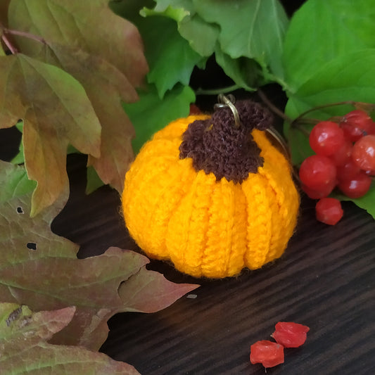 Crochet Pumpkin Keychain