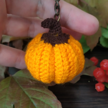 Crochet Pumpkin Keychain