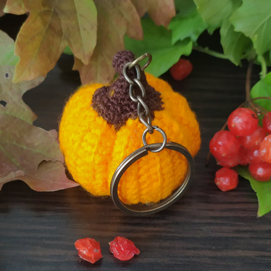 Crochet Pumpkin Keychain
