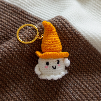 Spooky Ghost Crochet Keychain