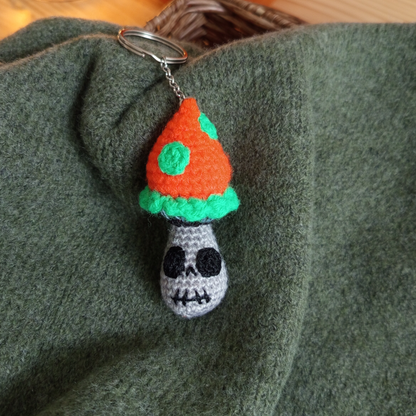 Skeleton Mushroom Keychain