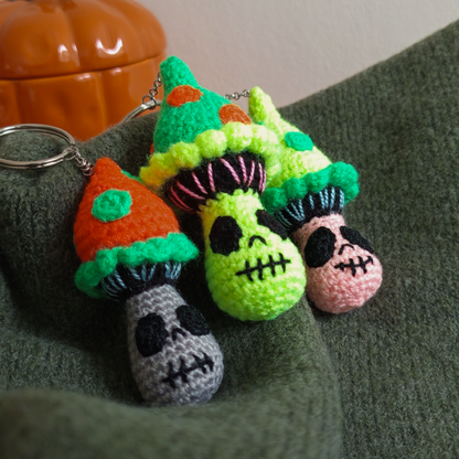 Skeleton Mushroom Keychain