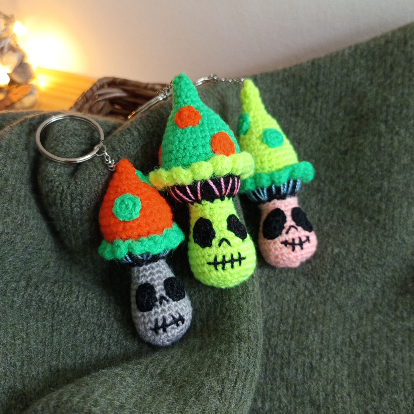 Skeleton Mushroom Keychain