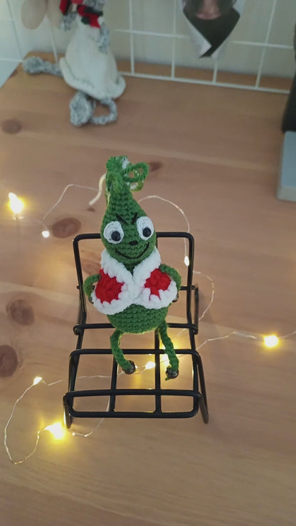 Crochet Grinch Christmas Ornament