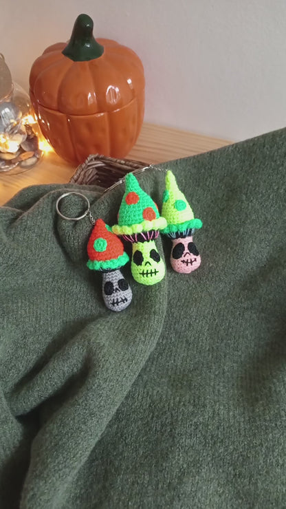 Skeleton Mushroom Keychain